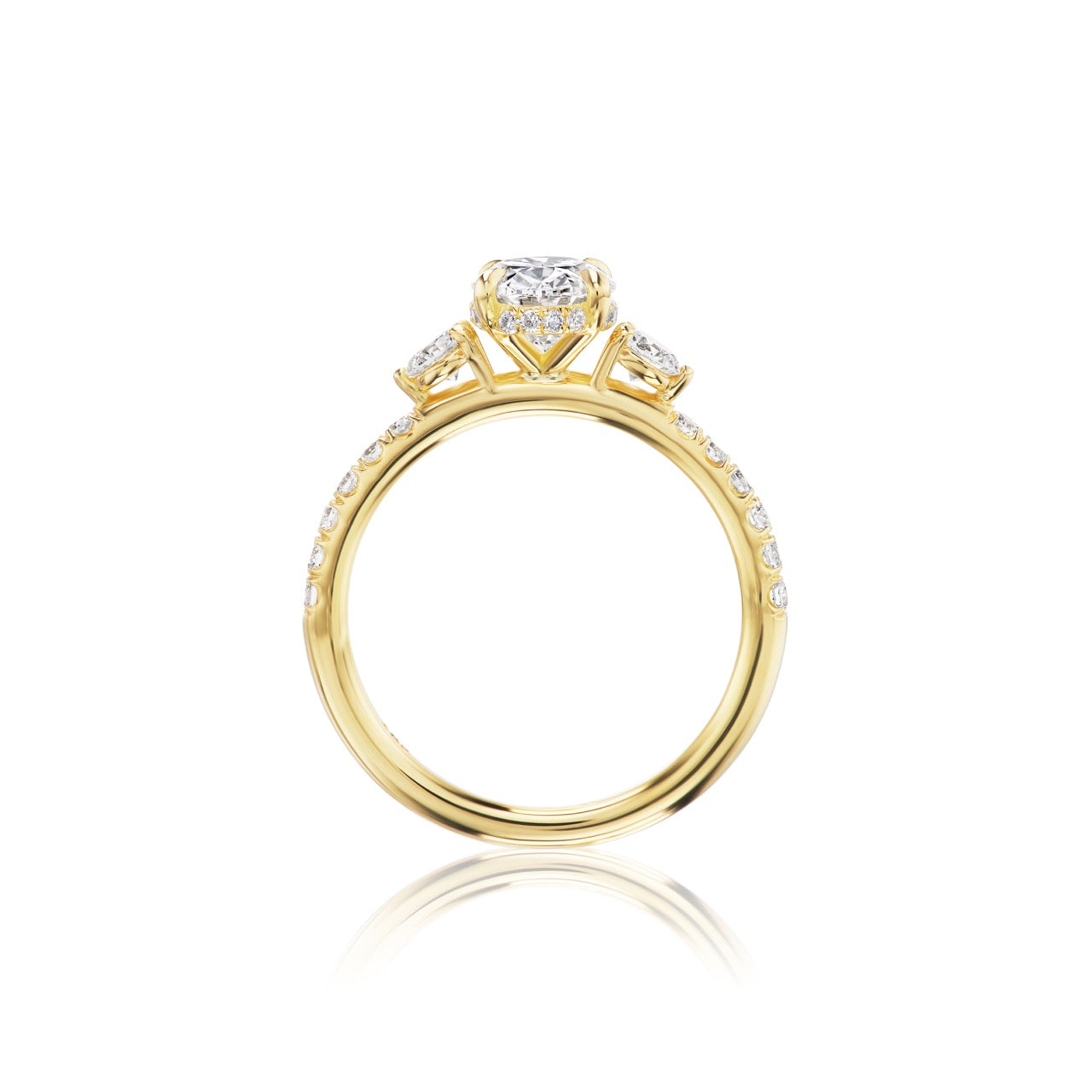 Oval Three Stone Engagement Ring