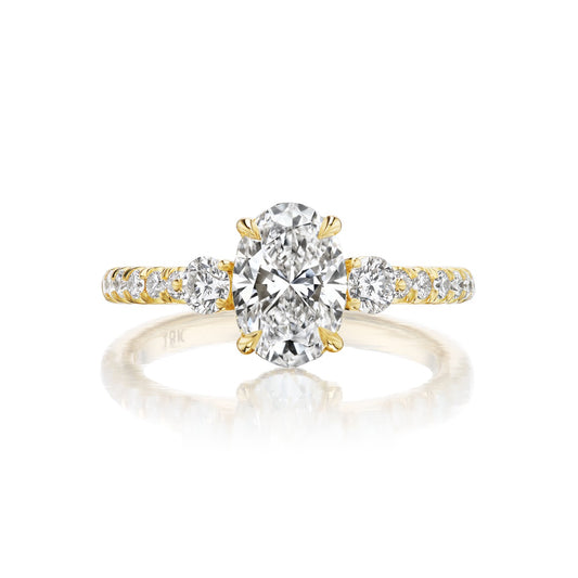 Oval Three Stone Engagement Ring