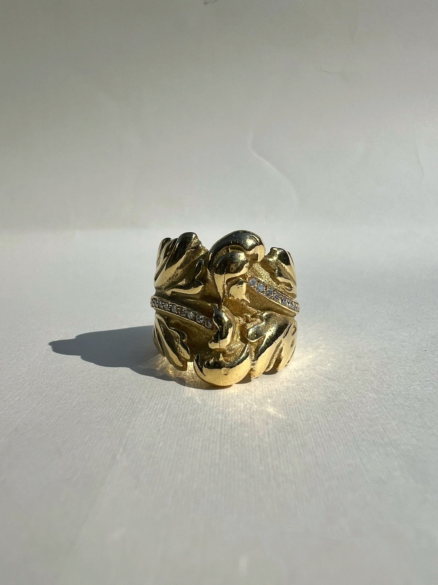 Organic Motif Diamond Accent Ring