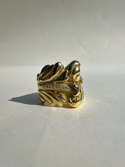 Organic Motif Diamond Accent Ring