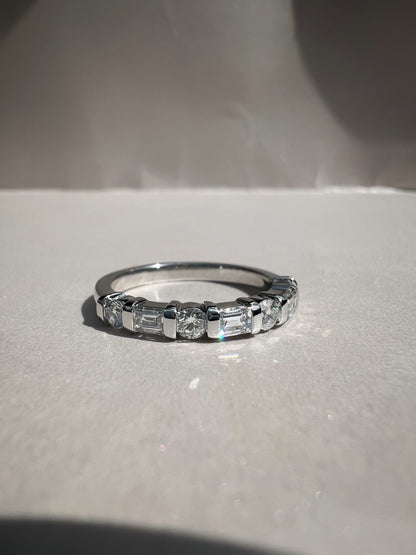 Baguette and Round Wedding Band