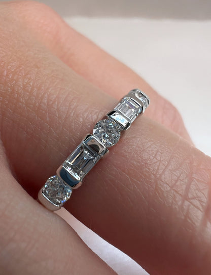 Baguette and Round Wedding Band