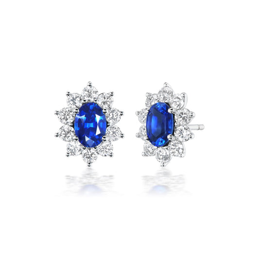 Classic Sapphire & Diamond Earrings