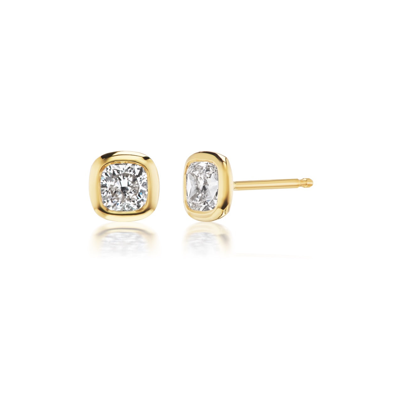 Cushion Cut Bezel Studs