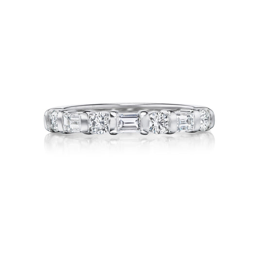 Baguette and Round Wedding Band