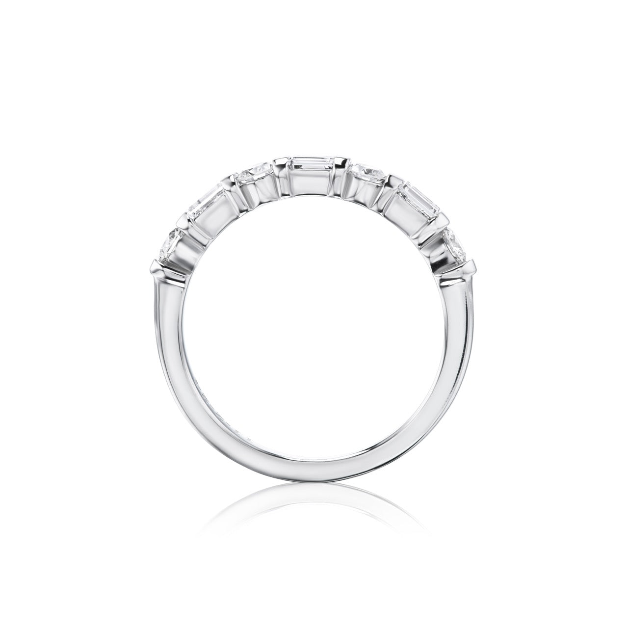 Baguette and Round Wedding Band