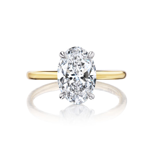 Two-Tone Oval Solitaire Engagement Ring