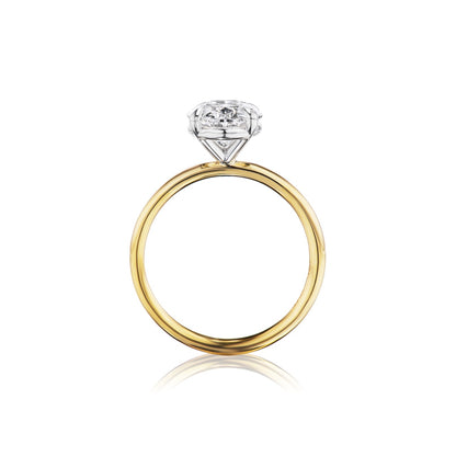 Two-Tone Oval Solitaire Engagement Ring