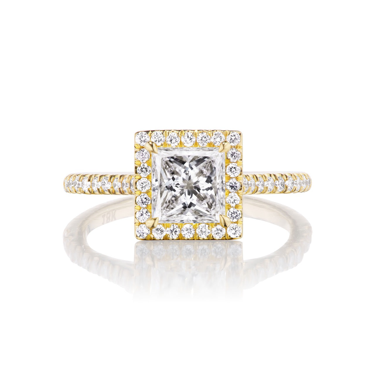 Princess Cut Halo Engagement Ring