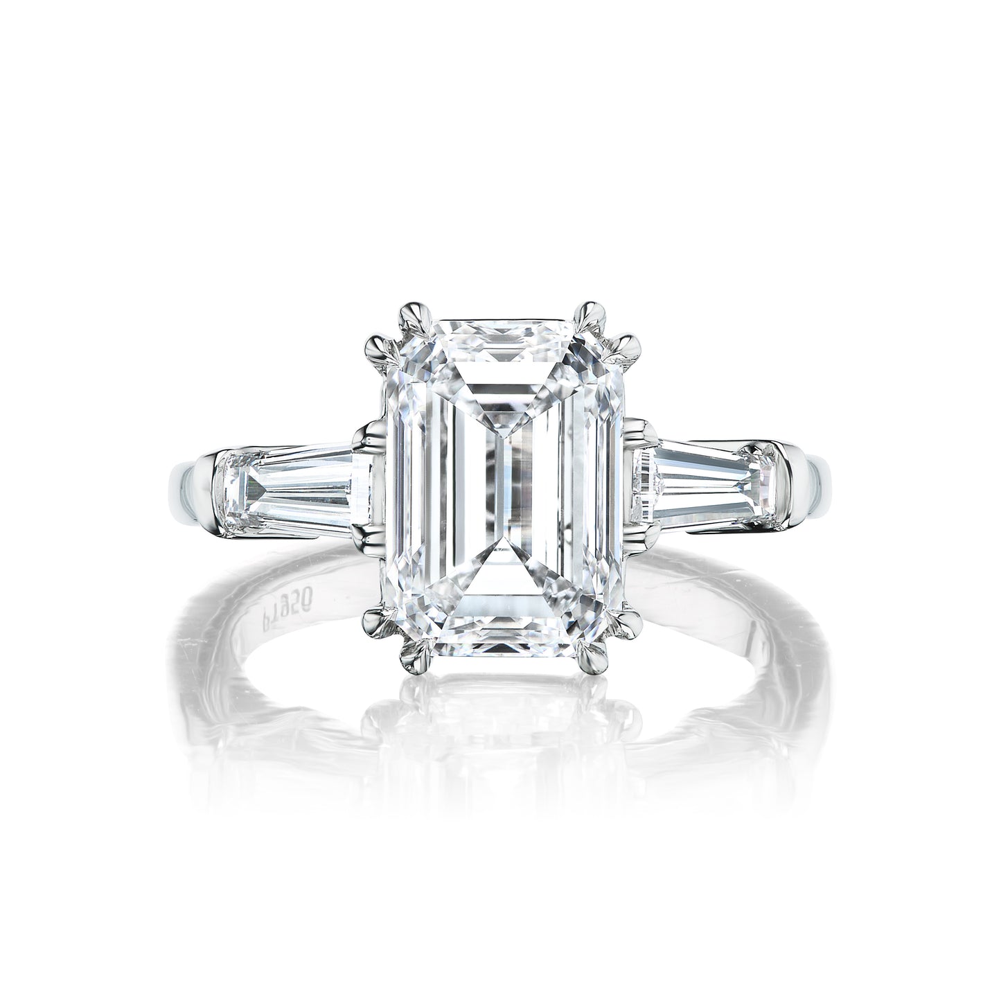 Emerald Cut with Trapezoid Engagement Ring