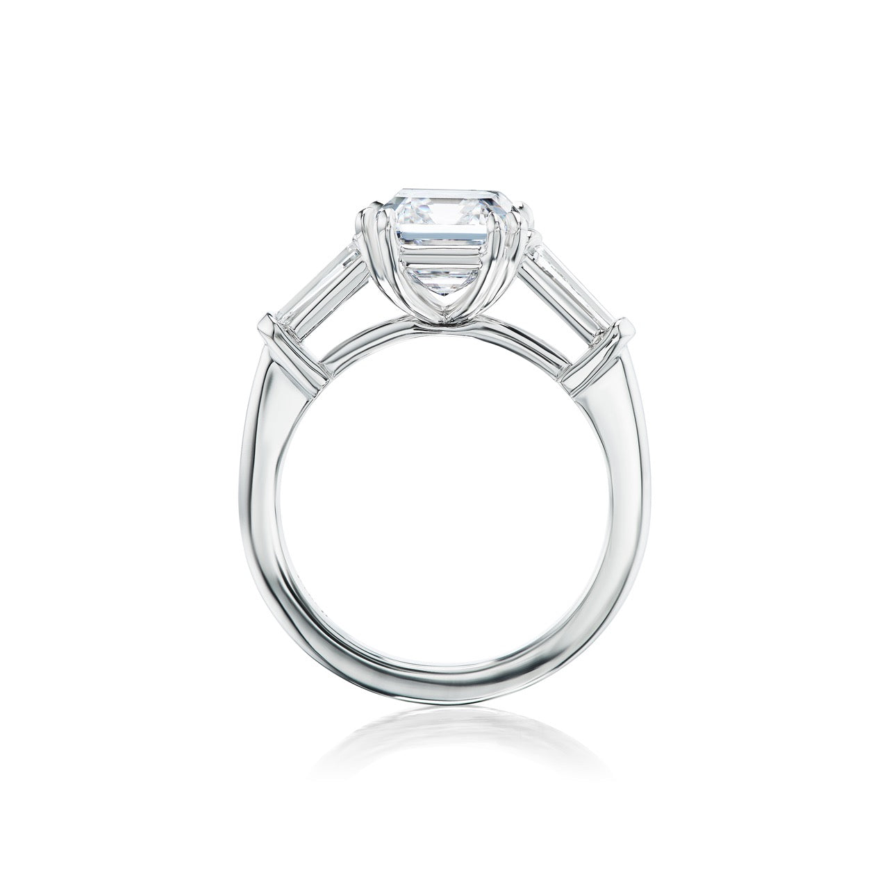 Emerald Cut with Trapezoid Engagement Ring