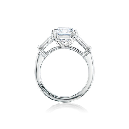 Emerald Cut with Trapezoid Engagement Ring